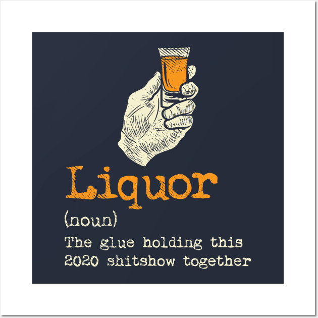 Funny Liquor Social Distancing Wall Art by Tenh